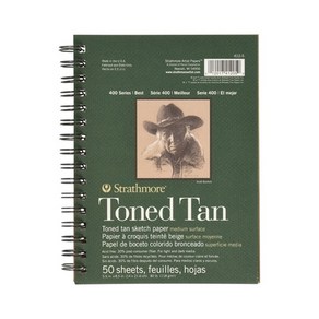 스트라스모아 S4 Toned Tan 패드 스프링 스케치북 14x22cm 50매 (GI412005)