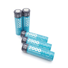 65mm 나비 18650 리튬 이온 충전 배터리 건전지 안전 호환 2000mAH 3.7V, 1개, 1개입