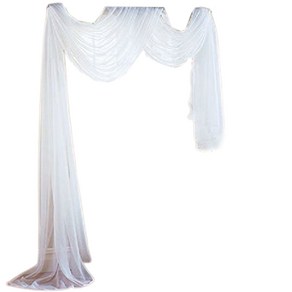 깎아 지른 캐노피 침대 커튼 우아한 Voile 창 스카프 웨딩 아치 Drapes Valance