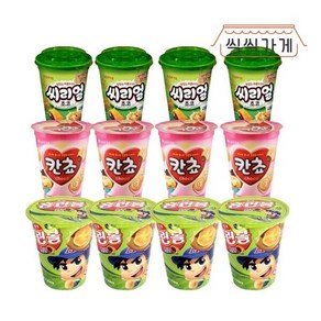 아트박스/씩씩가게 홈런볼컵 51g + 칸쵸컵 88g + 씨리얼컵 89g 4개씩 12ea