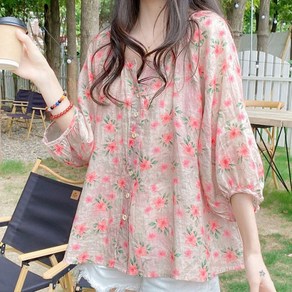 아방핏 블라우스 여성 여름 마실룩 박시핏 셔츠 tls*4989wW