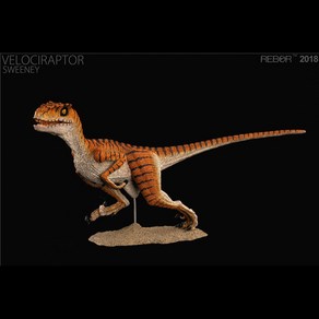 공룡피규어 REBOR Juassic Dinosau Running Velociapto PETE 성인 모델 키덜트, [02] 호랑이 스트라이프 런닝 랩터 SWEENEY, 1개