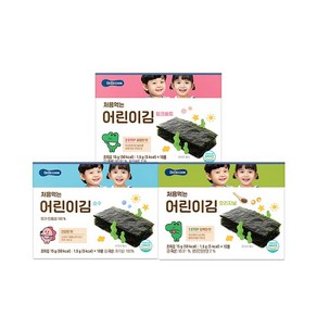 베베쿡 처음먹는 어린이김, 3개, 15g, 순수 1Box+핑크솔트 2Box