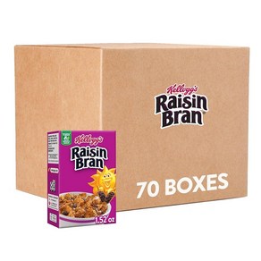 Kellogg's Raisin Ban Beakfast Ceeal Oiginal 1.52oz (70 켈로그 레이즌 브랜 아침 시리얼 오리지널 1.52oz (70개, 43g, 70개