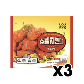 유어스 슈넬치킨2 매콤한맛 즉석치킨 220g x 3개