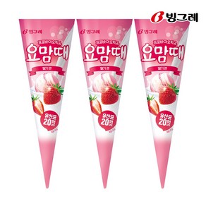 빙그레 요맘때 딸기 콘 아이스크림, 24개, 150ml