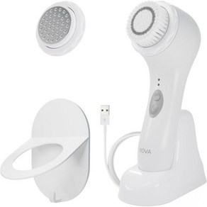 Spa Sciences NOVA Bristle Infusion System이 포함된 소닉 클렌징 브러시 – 안티에이징 얼굴 각질 제거 방수 및 USB 충전식