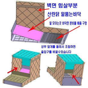 특허품 산란통 5구 플라스틱 알 품고 먹는 닭과 완전 분리 깨끗한 알 수거 확실한 닭 산란 통 산란 장 알낳는통