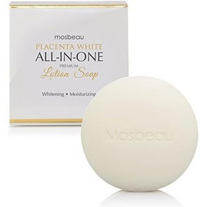 일본직발송 6. MOSBEAU PLACENTA WHITE ALL-IN-ONE PREMIUM LOTION SOAP 100G 모스뷰 프라센타 화이트 화, One Size, One Colo, 1개