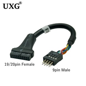 1pcs USB 3 0 20 핀 남성 & 여성 마더 보드 헤더 Usb 2 9 어댑터 변환기 케이블 컴퓨터 pc에 대, U3-107, 15CM, 1개