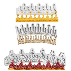 티아라 몰드 케이크 장식 실리콘 베이킹 초콜릿 크라운 모양틀 왕관틀 유럽식 DIY 입체 생일 파티 웨딩, A, 1개