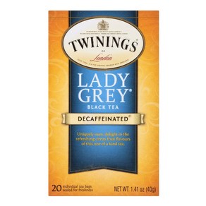 Twinings 트와이닝 레이디 그레이 홍차 무카페인 디카페인 20 티백 40g(1.41oz), 2g, 1개, 2g, 20개입