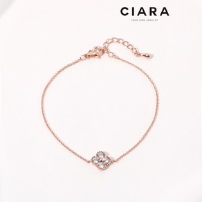 CIARA 14K Venazza 클로버 스톤포인트 심플 팔찌(GoldPlated)