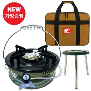 코돌이 부탄가스버너 휴대용 버너 받침대 캠핑 낚시 가방포함, 1개, 카키