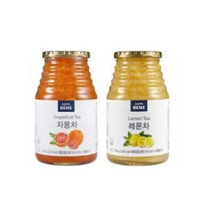 카페베네 자몽차 1kg +레몬차 1kg, 1세트