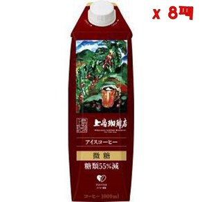 Ueshima 우에시마 아이스드 커피 파인 슈가 1000ml 8팩, 1L, 8개