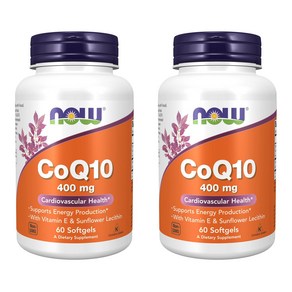 나우푸드 CoQ10 400mg 소프트젤, 2개, 60정