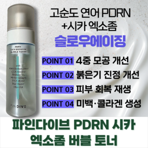 [공식정품] PDRN 시카 엑소좀 버블 토너_모공 개선 피부 붉은기 진정 고순도 고함량 연어 PDRN 재생 탄력 미백, 1개, 150ml