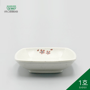 그린메라민 동백 깊은사각찬기1호 G-0151 (8.5x8.5x3cm), 1개