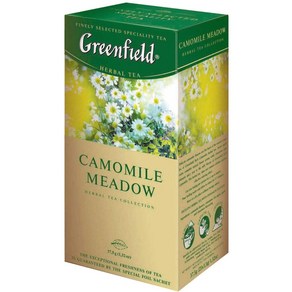 Geenfield Camomile Meadow Hebal Tea Fuit & Heb 그린필드 카모마일 메도우 허브티 과일 & 허브 컬렉션 25개 티백 특별한 호일 파우치로, 25 Count (Pack of 1), 226.8g, 1개, 25개입