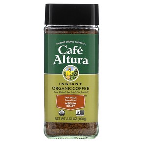 카페아튜라 인스턴트 유기농 커피 미디엄 로스트 동결 건조 100g(3.53oz), CAF33801, 1개, 100g