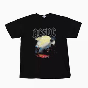 AC/DC 반팔 락 밴드 티셔츠 오버핏 데일리 페스티벌 커플 스트릿 메탈리카 프린팅