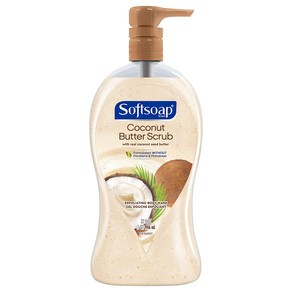 Softsoap Exfoliating Body Wash Pump Coconut Butte Scub 소프트솝 바디 워시 코코넛 버터 스크럽 946ml, 1개