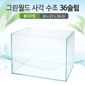 그린월드 사각 수조 36슬림 (올디아망) (36x22x26)+우레탄매트서비스, 1개