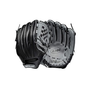 Wilson 2021 A360 31.8cm(12.5인치) 외야 야구 장갑 - 블랙/그레이 오른손 투구, 유틸리티, 1개