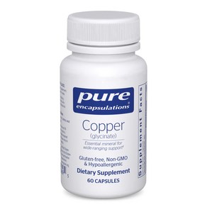 Pue Encapsulations Coppe Glycinate 60's - 2 mg Coppe Supplement Suppots Red Blood Cell Fomati, 60정, 1개