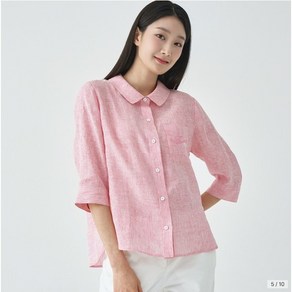 지센 /파격할인 여성 린넨 스탠카라 블라우스 색상2종