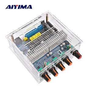 AIYIMA 21 앰프 블루투스 앰프 오디오 보드 홈 시어터 디지털 서브우퍼 파워 앰프 50W x 2 100W 앰프 TPA3116, 2)Acylic Case no amp