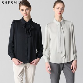 (SHESMISS)] 레이디 타이 넥 블라우스 (택가격: 138000원)