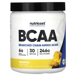 뉴트리코스트 운동능력 BCAA 파인애플 246g(8g씩 30회분) 헬스보충제, 246g, 1개