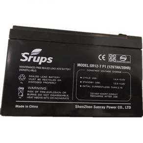 배터리 SR12-7F1 12V7AH 20HR 엘리베이터 비상 전원 UPS, 검은 색, 1개