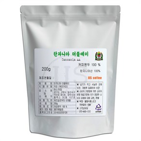 어스커피 탄자니아 AA 원두커피, 홀빈(분쇄안함), 200g, 1개