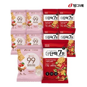 빙그레 99칼로리칩 애플시나몬 5개입 + 팝칩 매콤살사 5개입, 10개, 44g