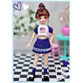 #USD 26cm 옷( 블루 USA 3종세트 )[마구샵]#구체관절인형#bjd#인형옷#유딩이#도리스돌#포켓돌, 1개