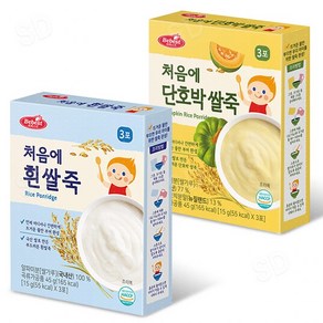 베베스트 처음에 쌀죽 2종 묶음, 흰쌀죽+단호박쌀죽, 45g, 1개