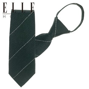 [ELLE HOMME] 엘르옴므 실크 자동/지퍼 넥타이 - 모스 그린 7cm