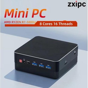 미니PC 게임용 AMD Ryzen7 5800U R5 5500U 포켓 듀얼 HDMI LAN WIFI6 윈도우 11 프로 NUC 오피스 DDR4 NVMe 포 디스플레이, 없음, 8GB, 1) 8G RAM 128G SSD  AMD R55500