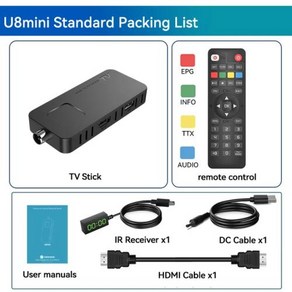 유럽용 DVB T2 & C TV 디코더 돌비 HD 1080P 미니 튜너 HEVC 10 비트 U8 디지털 지상 리시버 지지대 와이파이 H.265