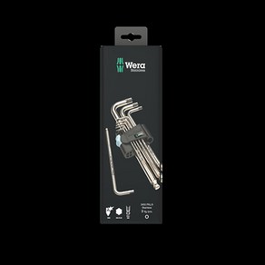 WERA 베라 3950/9 Hex-Plus 스테인리스 1 SB L렌치 세트 미리 타입 스테인리스 9pcs 073544, 1개