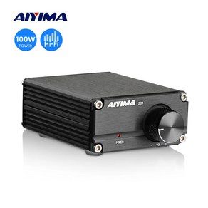 포노앰프 인티앰프 파워 AUX 블루투스 AIYIMA100W 서브 우퍼 오디오 TPA3116, 1.24V 4A US