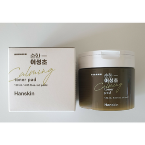 [정품] hanskin 모든피부용 페이스용 넥 한스킨 순한 어성초 카밍 토너 패드, 60매입, 1개