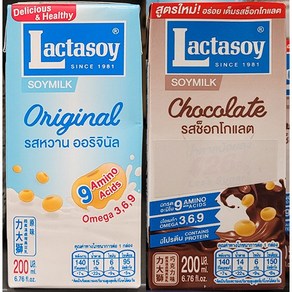 Lactasoy 락타소이 두유 오리지널 200ml (오리지널 초콜릿 / 2종 택1) / 태국