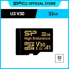 실리콘파워 Silicon Powe 마이크로 SD카드 High Enduance 4K 홈캠 CCTV 고프로 블랙박스, 32GB, 1개