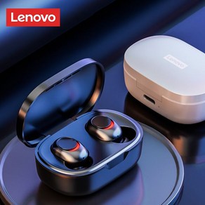 Lenovo PD1X HiFi 음악 이어폰 무선 블루투스 이어버드 마이크 헤드폰 스포츠 방수 헤드셋, white, White