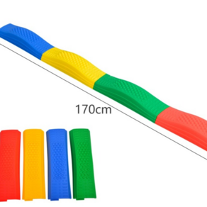 유아체육용품 실내 곡선 균형 감각 체육 놀이 감각 통합 훈련 장비 유치원 발 촉각 균형 보드 실내 가정용 장난감, 01.보통4스트레이트, 1개