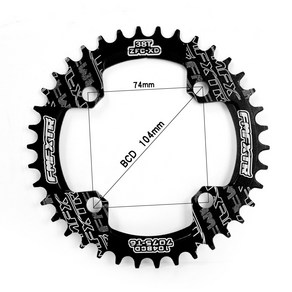 104BCD 라운드 좁은 와이드 체인 링 MTB 산악 자전거 32T 34T 36T 38T 크랭크 셋 치아 플레이트 부품 104 B, 1개